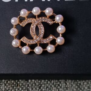 Chanel Gold and Pearl Brooch